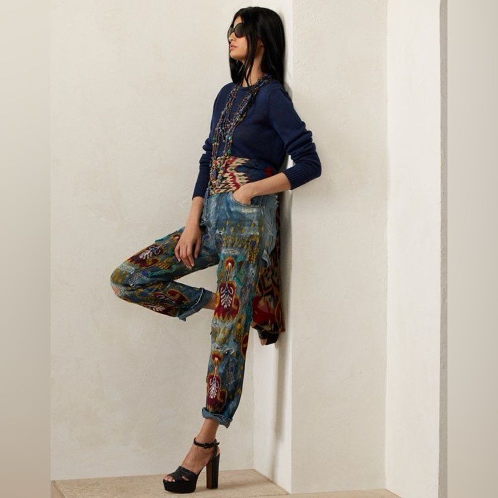 Ralph Lauren Collection Spring 2022 Brantley Embellished Boyfriend Utility Jeans
